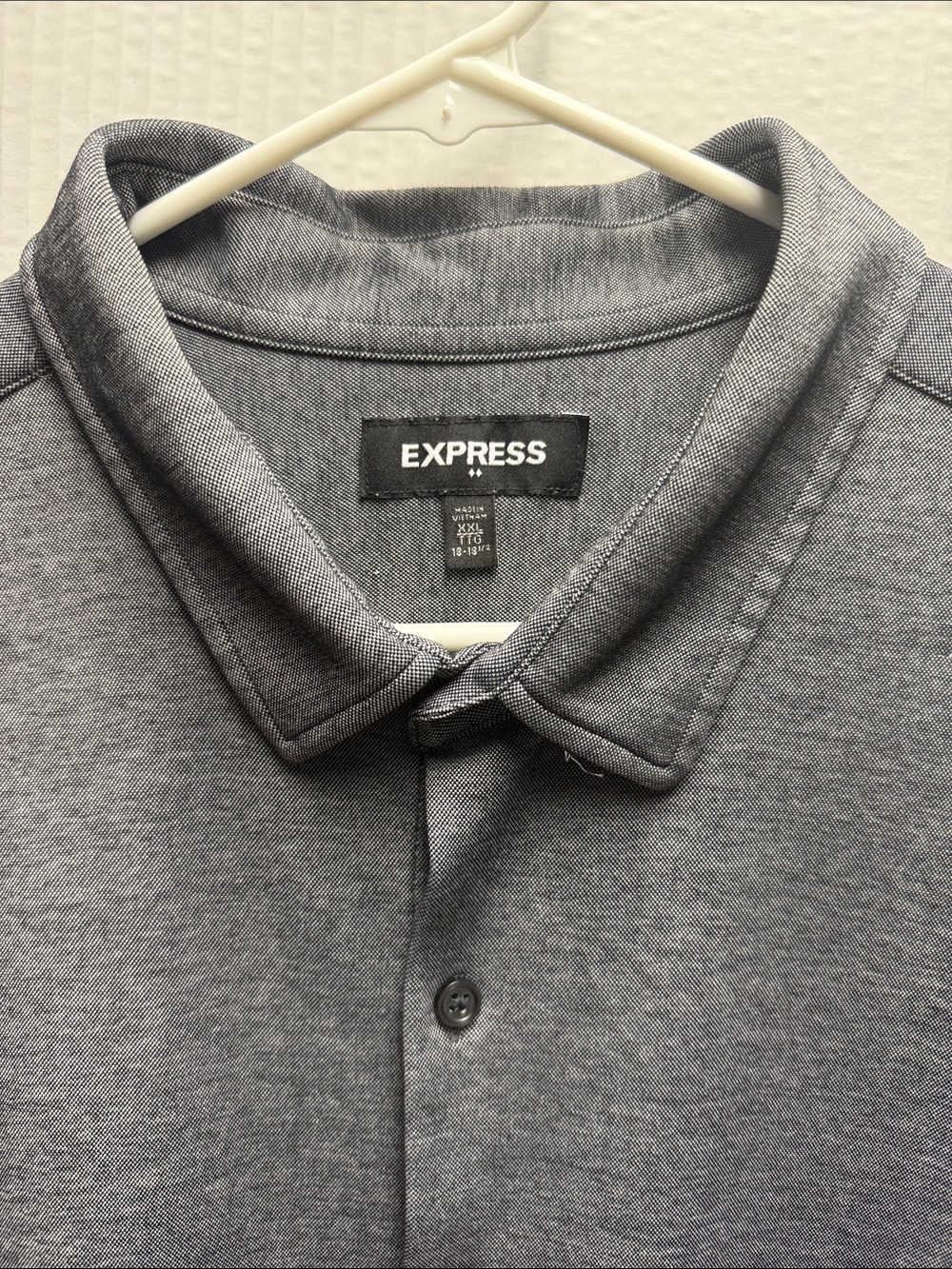 Express Men's Heather Gray Casual Button-Down Shirt XXL